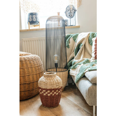 Beliani Korbsessel Aus Rattan – Beige, Mit Kissen, Für Garten & Wohnung, Max. 140 Kg, Boho-Stil