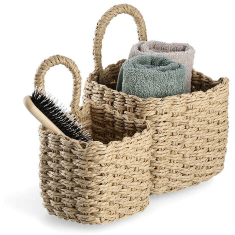 Anneome 2er Set Retro Aufbewahrungskörbe Mit Holzgriffen - Dekorativ & Praktisch