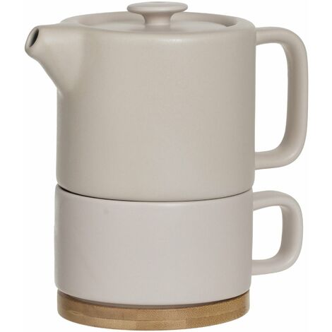 Teekanne mit Tasse NATURAL, 400 ml + 250 ml, Secret de Gourmet