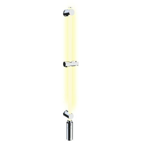 WENKO LED Duschstange 94 cm RGB-Farbwechsel & Warmweiß, beleuchtete Brausestange , Polykarbonat weiß, Kunststoff (ABS) chrom