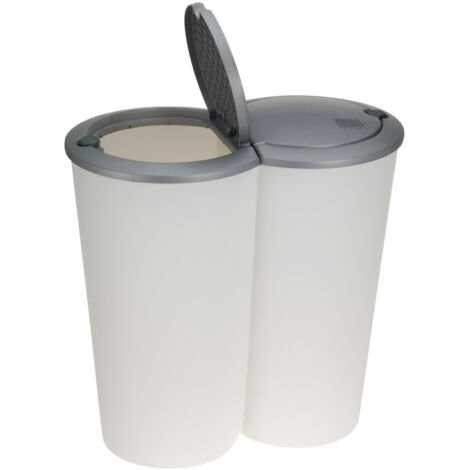 Abfalleimer Mülleimer &Pop Up Lid - mit zwei Fächern NEU