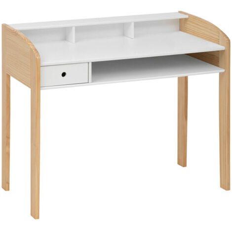 Kinder-Schreibtisch im skandinavischen Stil, Beine aus recyceltem Holz, 100 x 52 x 85 cm (1/5)
