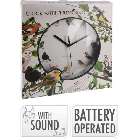 Wanduhr mit Vogelgeräuschen
