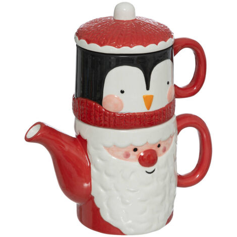 Kanne und Becher mit Weihnachtsmotiv, 21 cm (1/4)