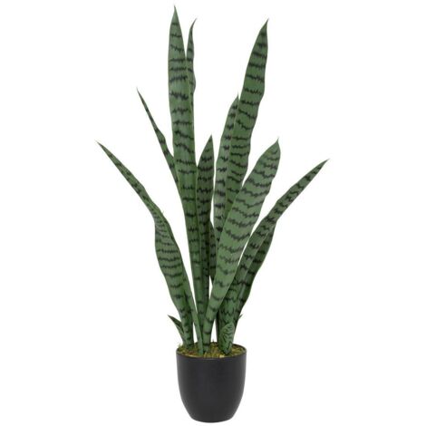 Kunstpflanze Sansevieria Toby Pot schwarz H90cm - Atmosphera créateur d'intérieur