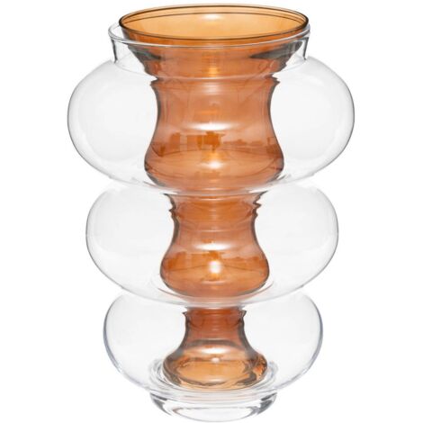 Vase Double Atmosphera x matali crasset H36cm aus bernsteinfarbenem Glas - Atmosphera créateur d'intérieur