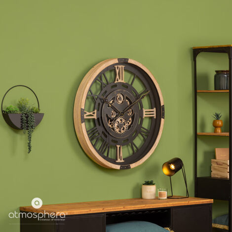 Grosse Wanduhr Mit Sichtbarem Uhrwerk