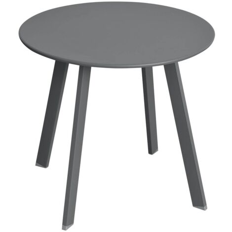 Runder Gartenbeistelltisch Saona in mattem Graphitgrau - 50 × 45 cm