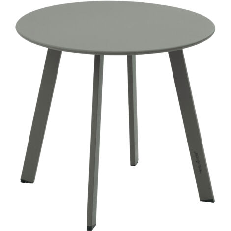 Runder Gartenbeistelltisch Saona lorbeergrün 70 x 40cm aus Stahl - Hespéride