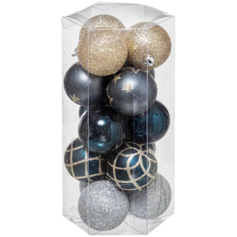 Weihnachtskugeln aus Kunststoff, Ø 5 cm, 15er-Set