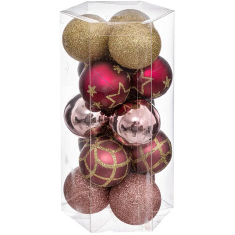 Weihnachtskugeln aus Kunststoff, Ø 5 cm, 15er-Set