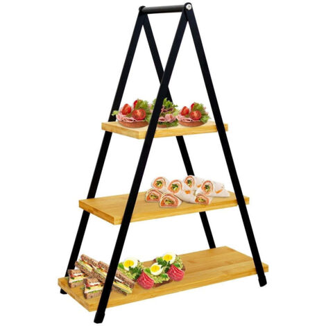 Etagengerichte mit holztabletts fur wurstwaren kase kuchen und snacks (1/5)