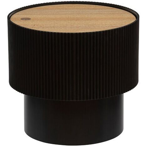 Kaffeetisch Enola Eschenfurnier - schwarz - D.38 -5 cm
