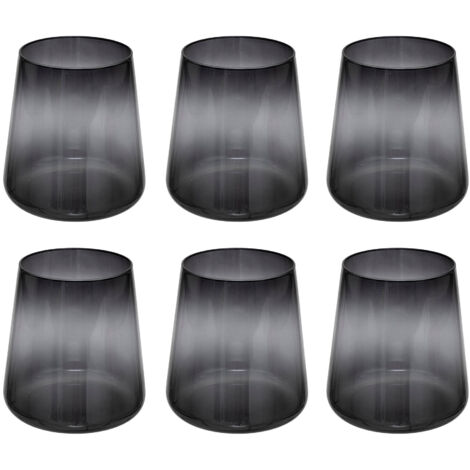 Niedrige Gläser aus schwarzem Glas DREAMS, 6er-Set, 380 ml (1/2)