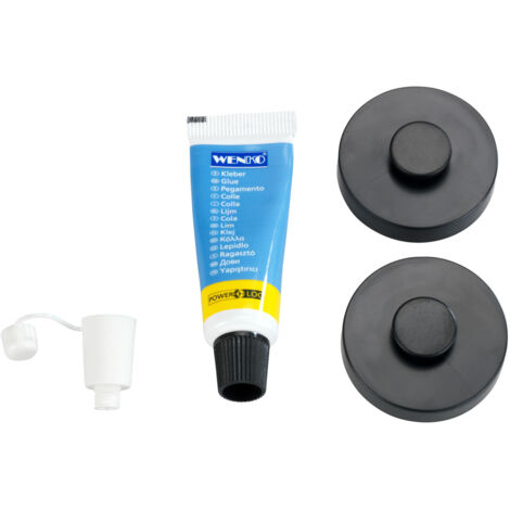 WENKO Power-Loc® Adapter Schwarz, Befestigen ohne bohren, Schwarz, Kunststoff schwarz