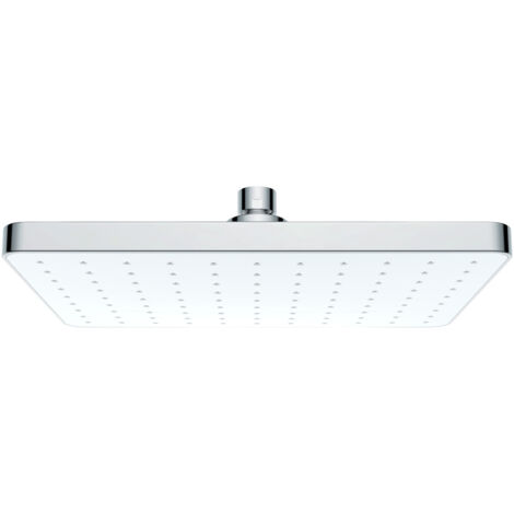 WENKO Regenduschkopf Automatic Cleaning 25 x 17 cm, 25 x 17 cm, Silber glänzend, Kunststoff (ABS) chrom  weiß