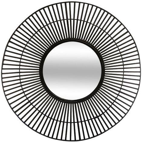 Dekorativer Spiegel in schwarzem MDF-Rahmen mit Beleuchtung
