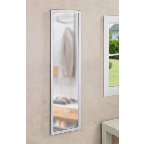 Türspiegel Arcadia - Wandspiegel, Hängespiegel, 30 x 120 cm, Weiß