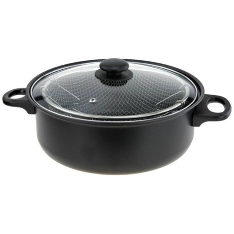Frittiertopf mit Sieb, Kochtopf, 3,6 Liter, Campingkocher, ∅26 cm, Metall