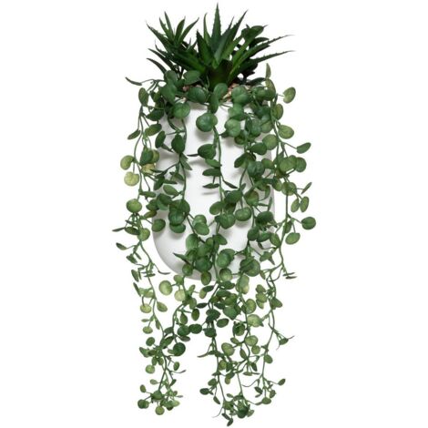 Künstliches Pflanzenarrangement - Zementtopf - H33 cm