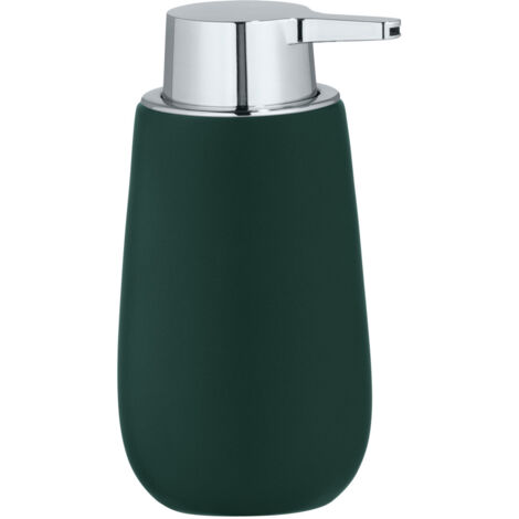 WENKO Seifenspender Badi Dunkelgrün Keramik, 320 ml, Grün, Keramik grün