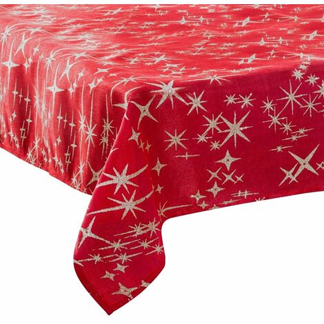 Tischdecke, Canevas, 140 x 240 cm, Weihnachtsfarben, grau, L. 240 x l. 140 x H. 1 cm - Fééric Lights and Christmas