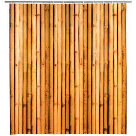 WENKO Duschvorhang Bambusa, 180 x 200 cm, Braun, Polyethylen-Vinylacetat braun