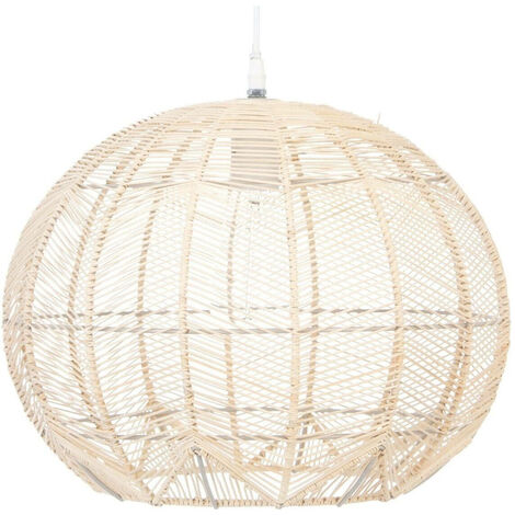 Hängeleuchte über Esstisch KITA, Rattan, Ø 38 cm