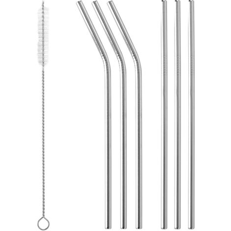 Edelstahl Trinkhalme Set – 4 Stück + Reinigungsbürste – Wiederverwendbar & Spülmaschinenfest