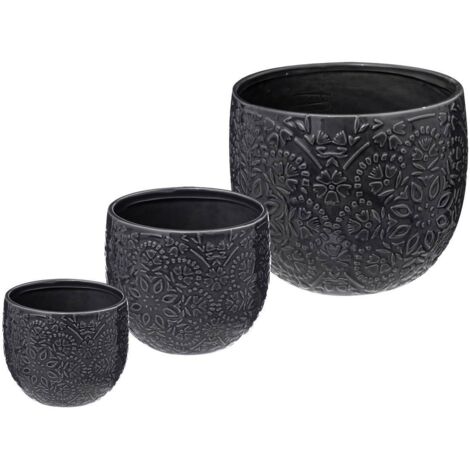 DekoBlumentöpfe aus Keramik, 3 Größen