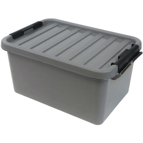 Aufbewahrungsbox mit Deckel, 8 L, recycelter Kunststoff