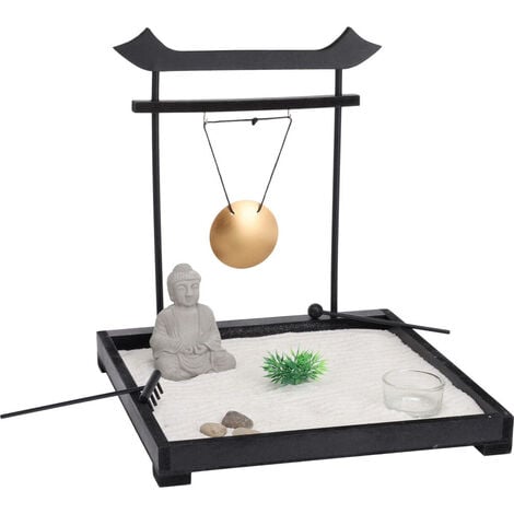Entspannungsset ZEN GARTEN mit BuddhaFigur und Gong, 12 x 15 cm