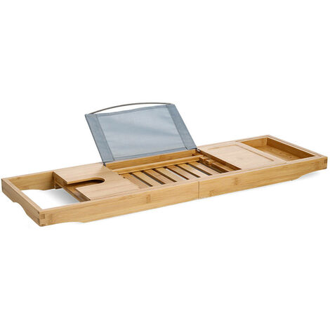 Badewannenablage Aus Bambus – Verstellbar 75-110 Cm, Mit Seifenschale