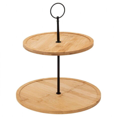 Etagere für Kuchen, Bambus, 2 Etagen, H. 30 cm (1/3)