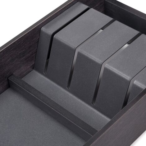 Emuca Orderbox Rangement de tiroir, 150x470mm, Acier et Bois, Gris antracite (1/10)