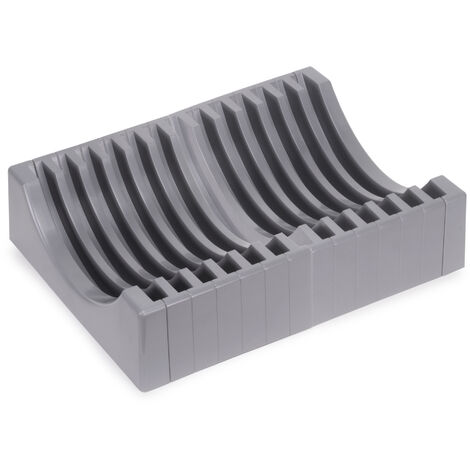 Emuca Kit de rangement pour assiettes, 13 assiettes maximum, Plastique, Gris