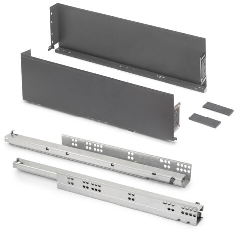 Emuca Tiroir Simplex Gris Anthracite Blanc 490 mm Profond