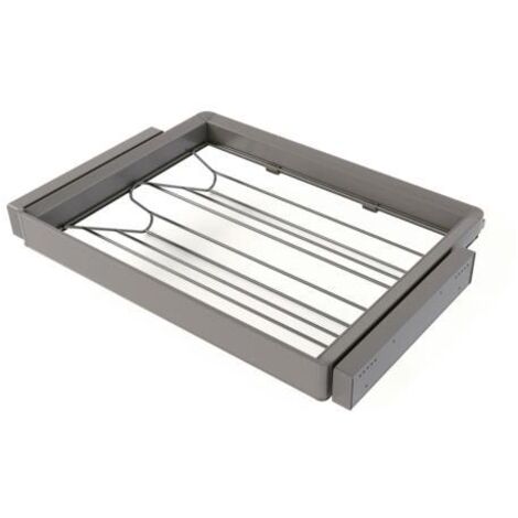 Emuca 7133052 Kit tiroir à chaussures et rack ajustable Quartz pour armoires, glissières extension totale et à fermeture douce,