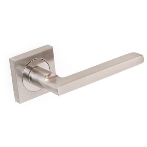 Emuca – Poignée de porte intérieure carré 50x50mm – Aluminium et zamak – Finition nickel satiné – Pour épaisseur de porte 35 à 45mm