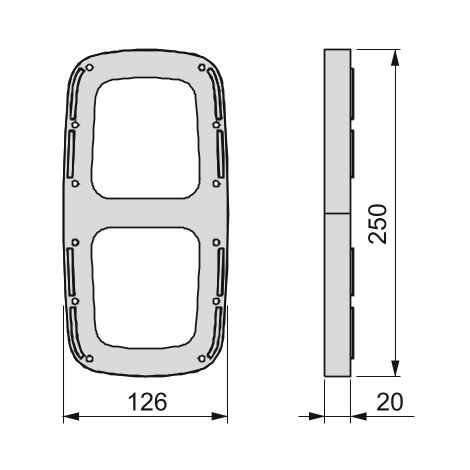 Emuca Jeu de d'inserts latéraux pour cintre Sling, Plastique, Peint en aluminium