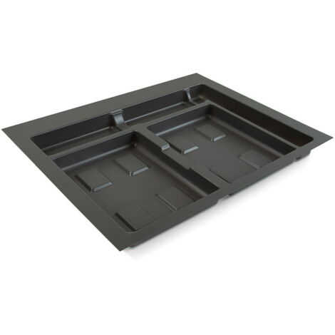 Emuca Base pour tiroirs de cuisine Recycle, 2 compartiments, module 600mm, Plastique gris anthracite