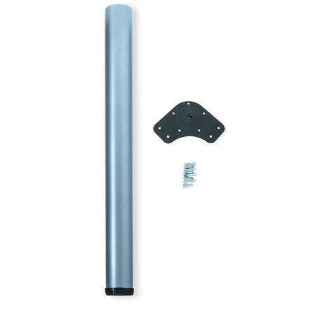 Emuca Pied de table, diamètre 60mm, H 870mm, Acier, Peint en aluminium