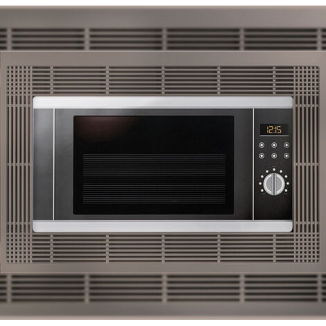 Emuca 8061551 Cadre pour micro ondes, à encastrer dans des éléments de cuisine, module 600mm, 600x400mm, Plastique,, Nickel sat
