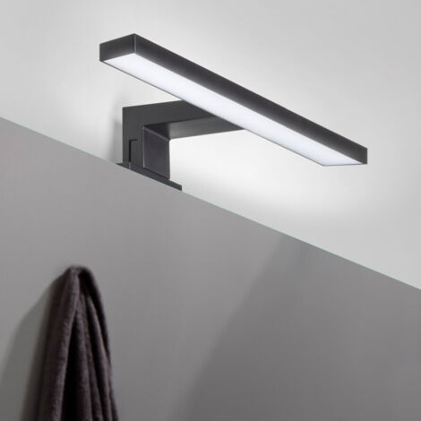 Emuca - Spot Led pour miroir salle de bain Virgo 300mm 6W plastique noir - 5149114 (1/5)