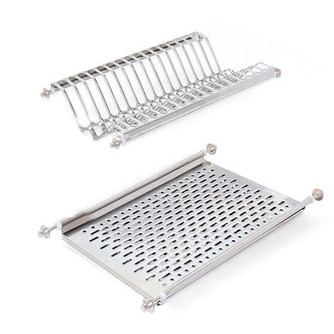 Emuca Egouttoir porte-assiette pour meuble haut, module 500mm, Acier inoxydable (1/6)