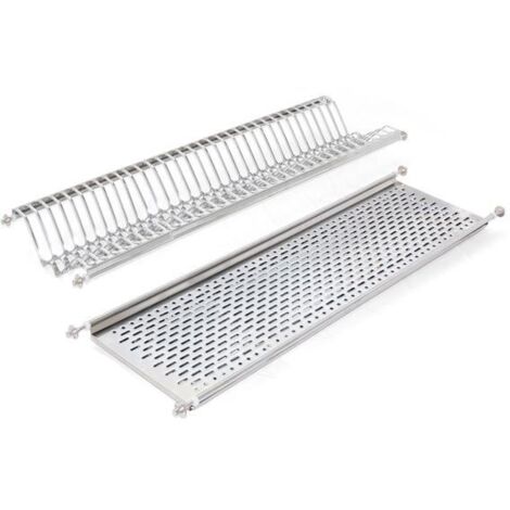 Emuca – Égouttoir porte-assiettes 900mm – Acier inoxydable AISI 430 – Capacité 32 assiettes – Installation simple sur meuble standard