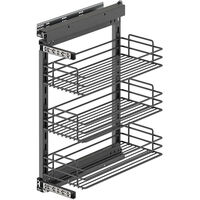 Emuca 8977935 Chariot extractible TitaneStar avec fermeture amortie, module 400mm, acier, gris anthracite