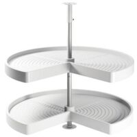 Emuca – Plateau pivotant 710mm – 2 plateaux pour meubles d’angle – Capacité 20kg par plateau – Plastique recyclable et aluminium anodisé