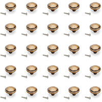 Emuca – Lot de 25 boutons de meuble 32mm – Zamak bronze – Pour meubles rustiques et classiques – Vis de montage M4 incluses