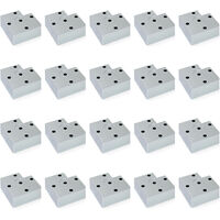 Emuca Lot de 20 pieds pour meuble Alumix 7, hauteur 30mm, Plastique, Peint en aluminium